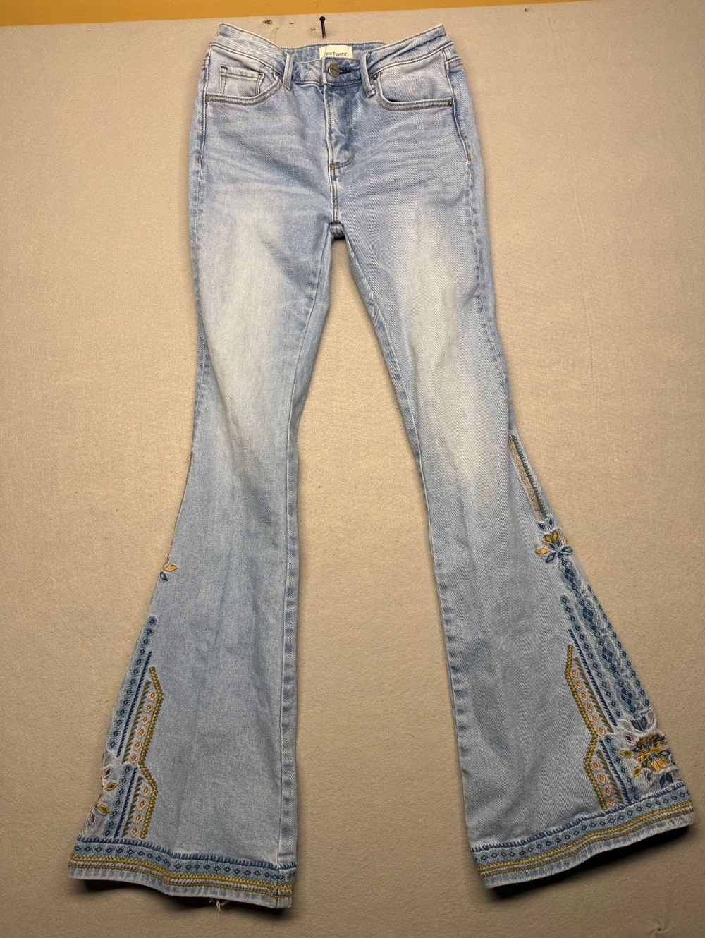 Driftwood Farrah Flared Jeans Women's Size 24 Light Blue